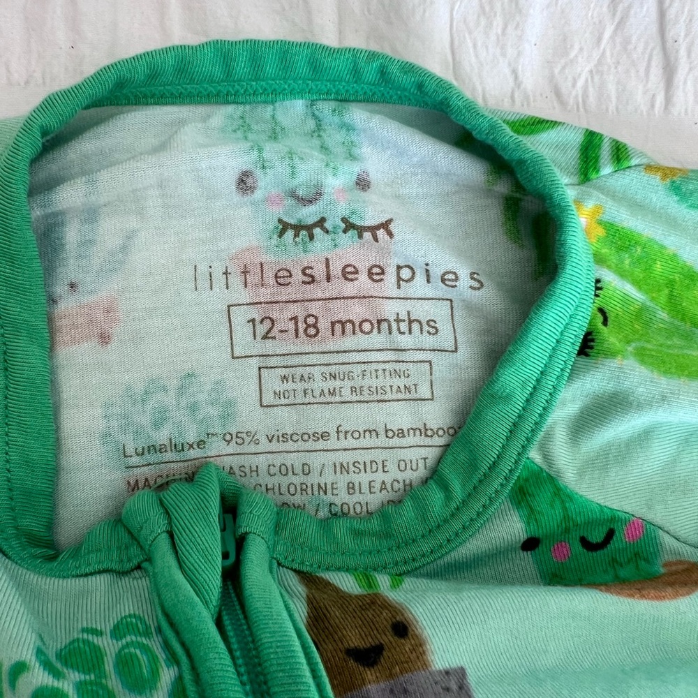 Little Sleepies Succulent Love Zippy Pajamas Size 12-18M GUC - Picture 4 of 7